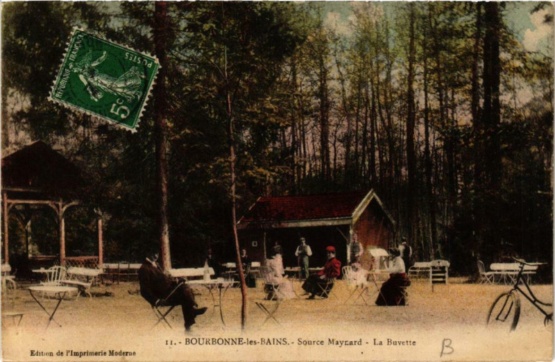 Carte postale ancienne Bourbonne-les-Bains Source Maynard - La Buvette à Bourbonne-les-Bains