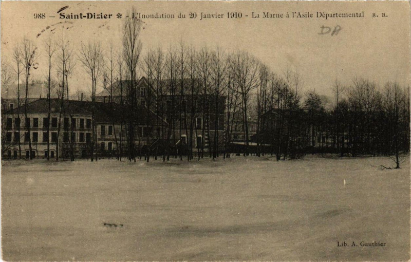 Carte postale ancienne Saint-Dizier L'Inondation du 20 Janvier 1910 à Saint-Dizier