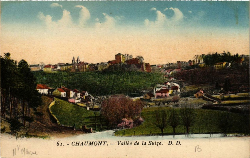 Carte postale ancienne Chaumont Vallée de la Suize à Chaumont