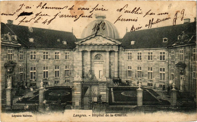 Carte postale ancienne Langres Hopital de la Charite à Langres