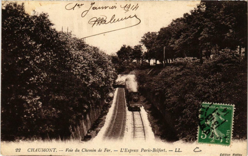 Carte postale ancienne Chaumont Voie du Chemin de Fer à Chaumont