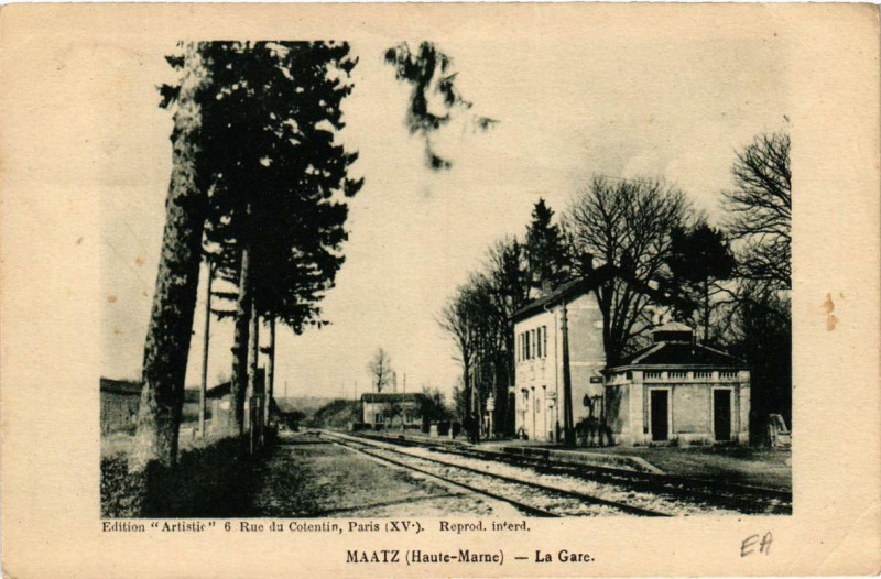 Carte postale ancienne Maatz La Gare à Maâtz