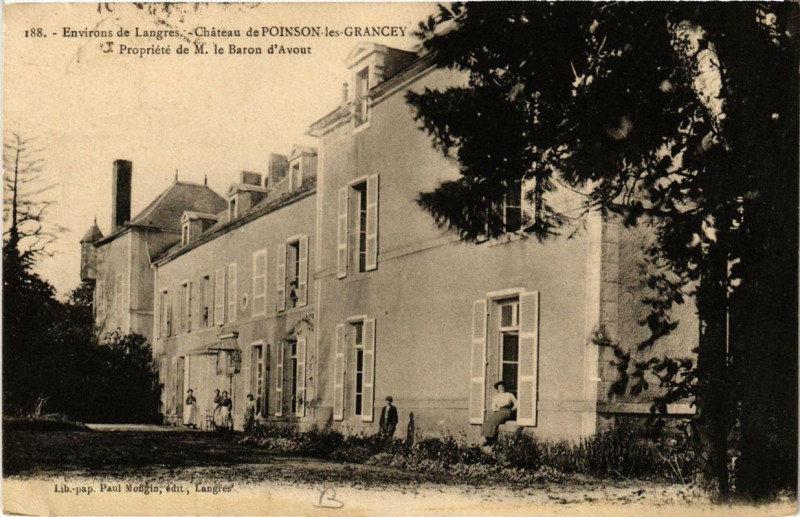 Carte postale ancienne Env. de Langres Chateau de Poinson-les-Grancey à Langres