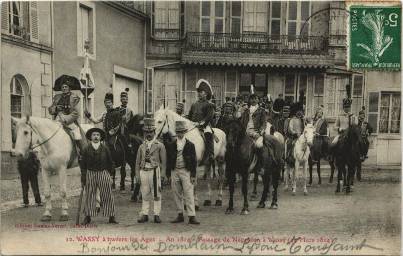 Carte postale ancienne Wassy á travers les Ages - Passage de Napoléon à Wassy