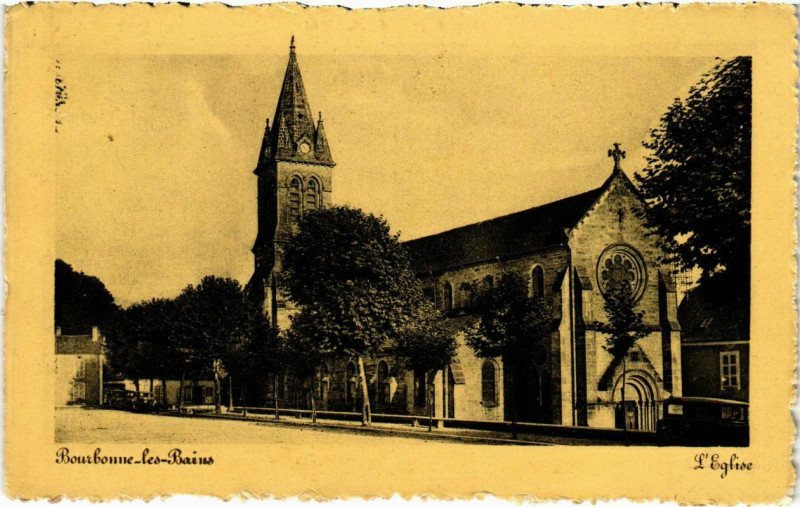 Carte postale ancienne Bourgonne-les-Bains - L'Eglise à Bourg