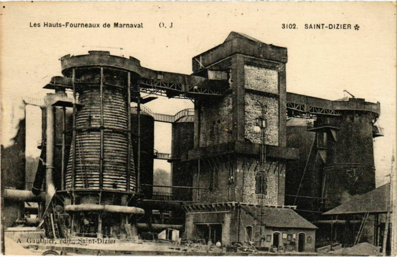 Carte postale ancienne Les Hauts Fourneaux de Marnaval - Saint-Dizier à Saint-Dizier