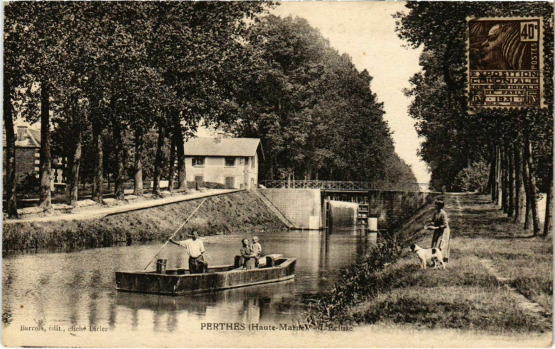 Carte postale ancienne Perthes - L'Ecluse à Perthes