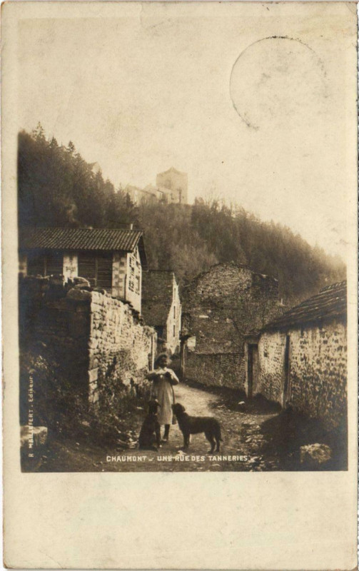 Carte postale ancienne Une rue des Tanneries à Chaumont