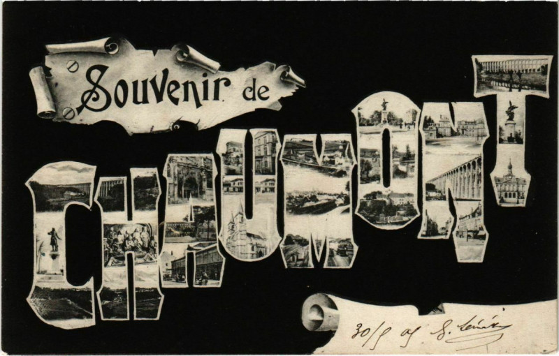 Carte postale ancienne Souvenir de Chaumont à Chaumont