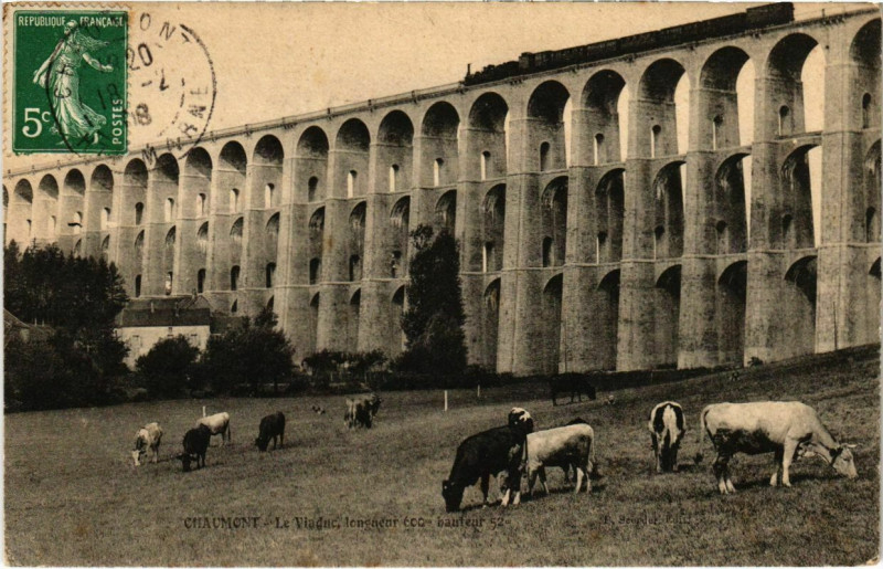 Carte postale ancienne Chamount - Le Viaduc longueur