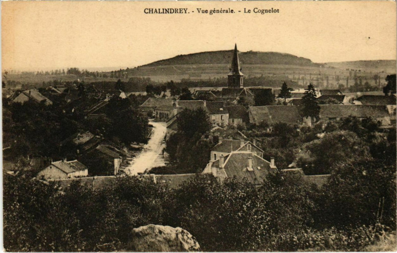 Carte postale ancienne Chalindrey - Vue générale - Le Cognelot à Chalindrey
