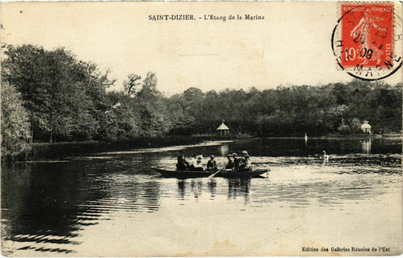 Carte postale ancienne Saint-Dizier - L'Etang de la Marina à Saint-Dizier