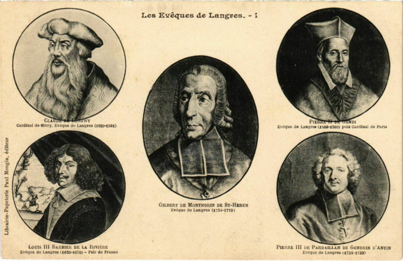 Carte postale ancienne Les Eveques de Langres à Langres
