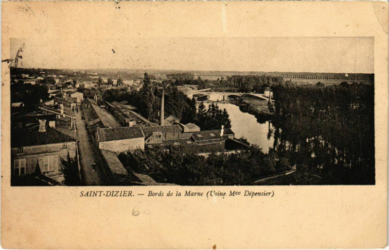 Carte postale ancienne Saint-Dizier - Bords de la Marne à Saint-Dizier