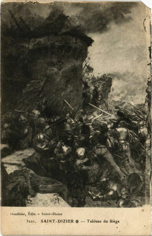 Carte postale ancienne Saint-Dizier - Tableau du Siege à Saint-Dizier