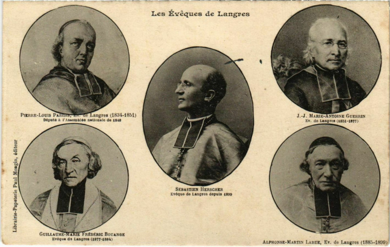 Carte postale ancienne Les Eveques de Langres à Langres