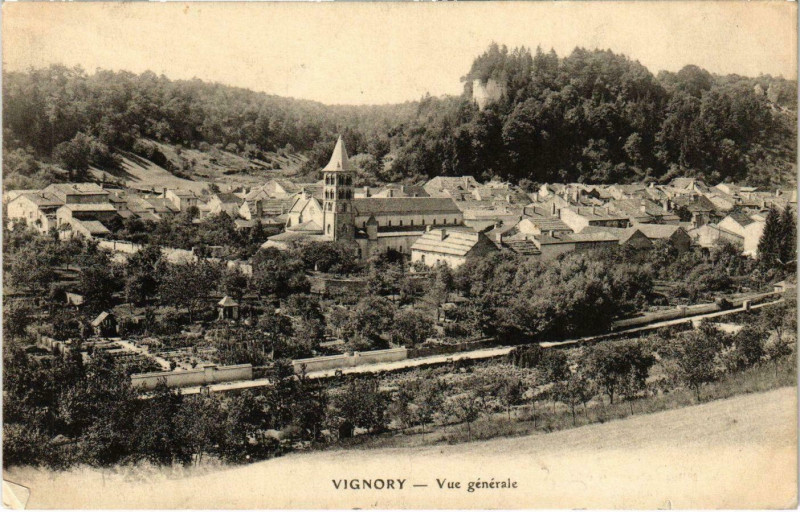 Carte postale ancienne Vignory - Vue générale à Vignory