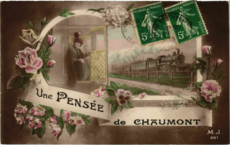 Carte postale ancienne Une Pensée de Chaumont à Chaumont