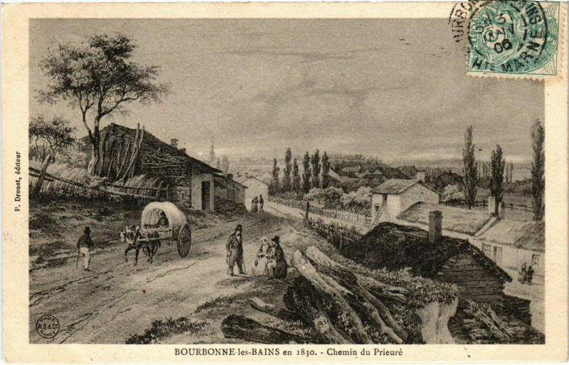 Carte postale ancienne Bourbonne-les-Bains - Chemin du Prieure à Bourbonne-les-Bains