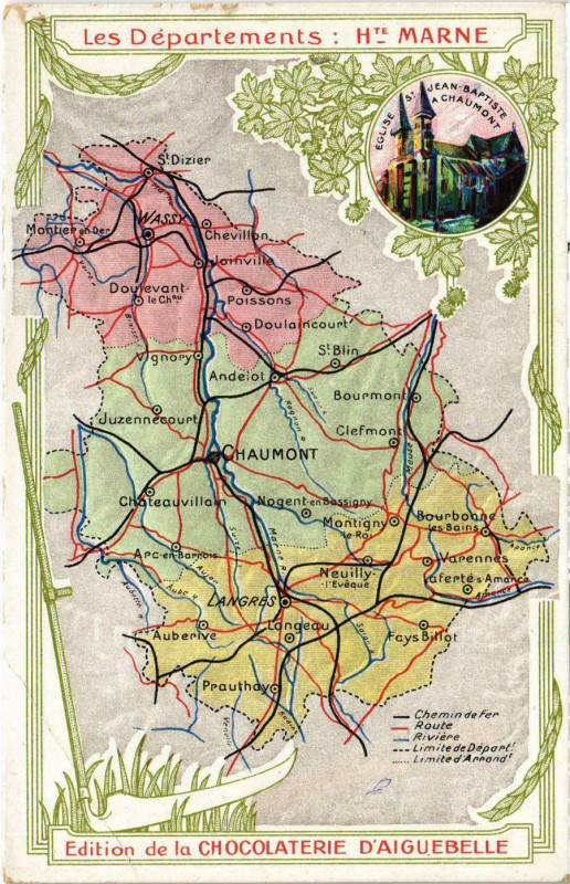 Carte postale ancienne Les Departements Haute Marne
