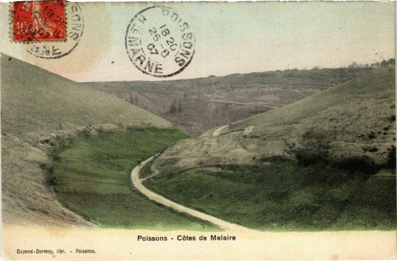 Carte postale ancienne Poissons - Cotes de Melaire à Poissons
