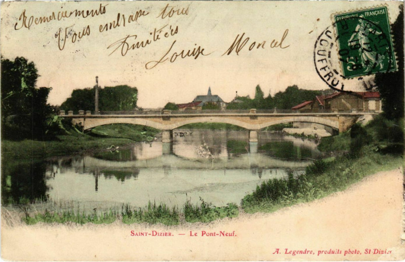 Carte postale ancienne Saint-Dizier - Le Pont Neuf à Saint-Dizier