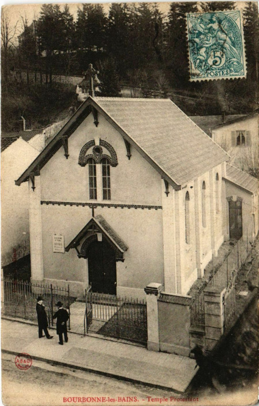 Carte postale ancienne Bourbonne-les-Bains - Temple Protestant à Bourbonne-les-Bains