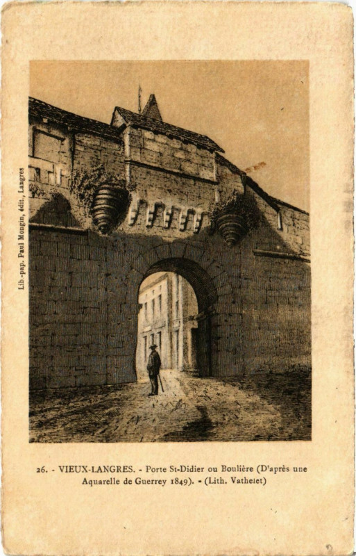 Carte postale ancienne Vieux-Langres - Porte Saint-Didier à Langres