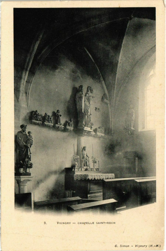 Carte postale ancienne Vignory - Chapelle Saint-Roch à Vignory