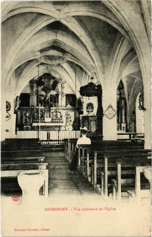 Carte postale ancienne Aigremont - Vue interieure de l'Eglise à Aigremont