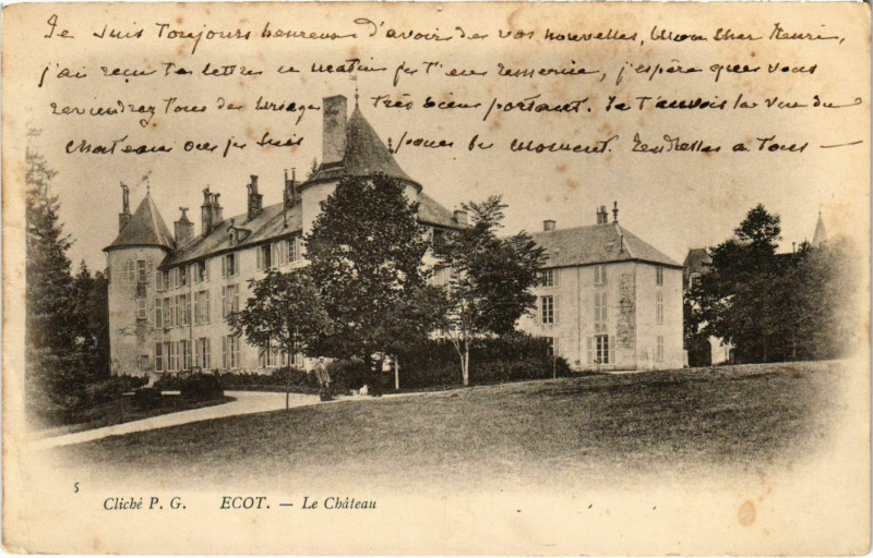 Carte postale ancienne Ecot - Le Chateau