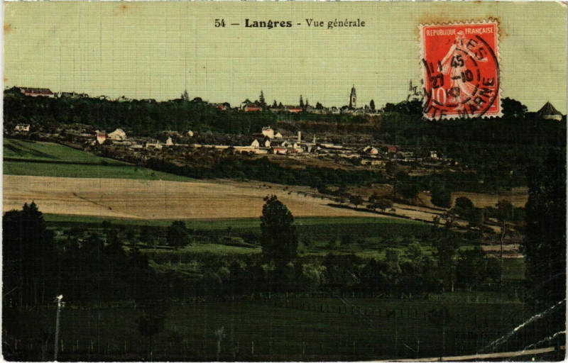 Carte postale ancienne Langres - Vue générale à Langres