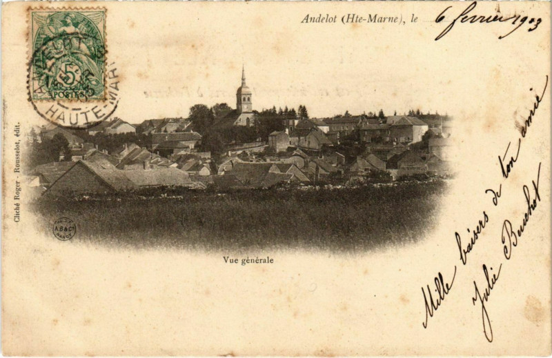 Carte postale ancienne Andelot - Vue générale