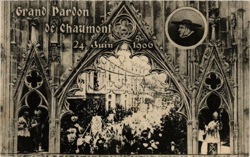 Carte postale ancienne Grand Pardon de Chaumont 1906 à Chaumont