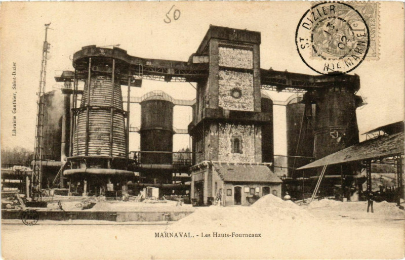 Carte postale ancienne Saint-Dizier Hauts-Fourneaux de Marnaval à Saint-Dizier