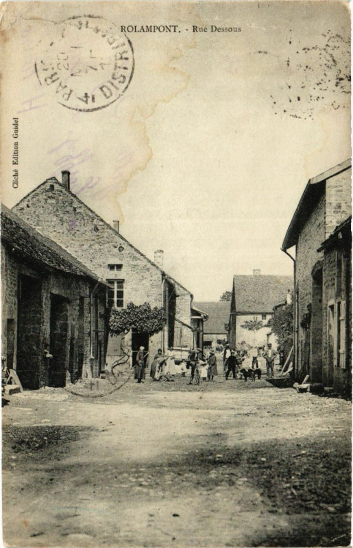 Carte postale ancienne Rolampont - Rue Dessous à Rolampont