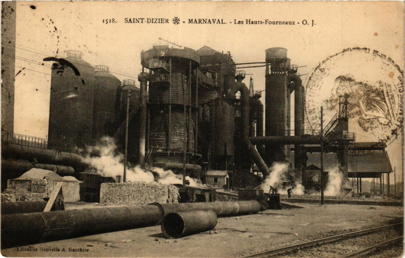 Carte postale ancienne Saint-Dizier - Marnaval - Les Haut Fourneaux à Saint-Dizier