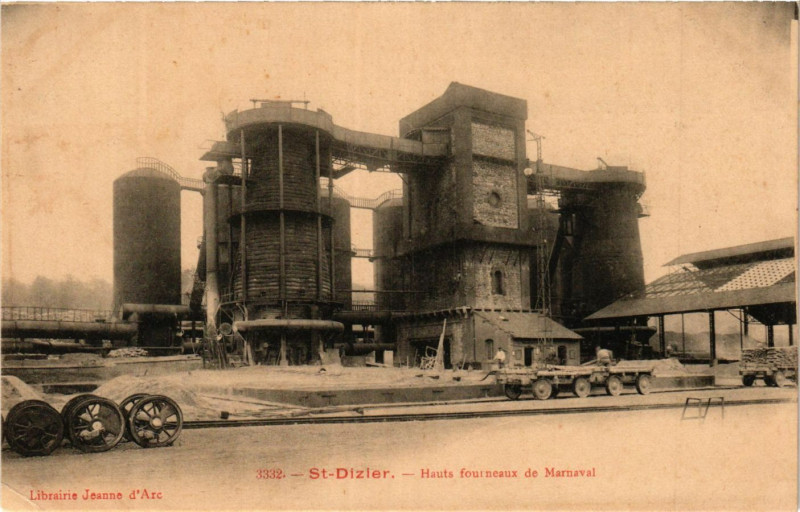 Carte postale ancienne Saint-Dizier - Hauts Fourneaux de Marnaval à Saint-Dizier
