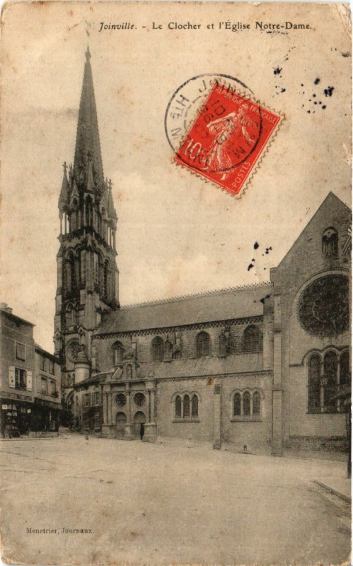 Carte postale ancienne Joinville - Le Clocher et l'Eglise Notre-Dame à Joinville