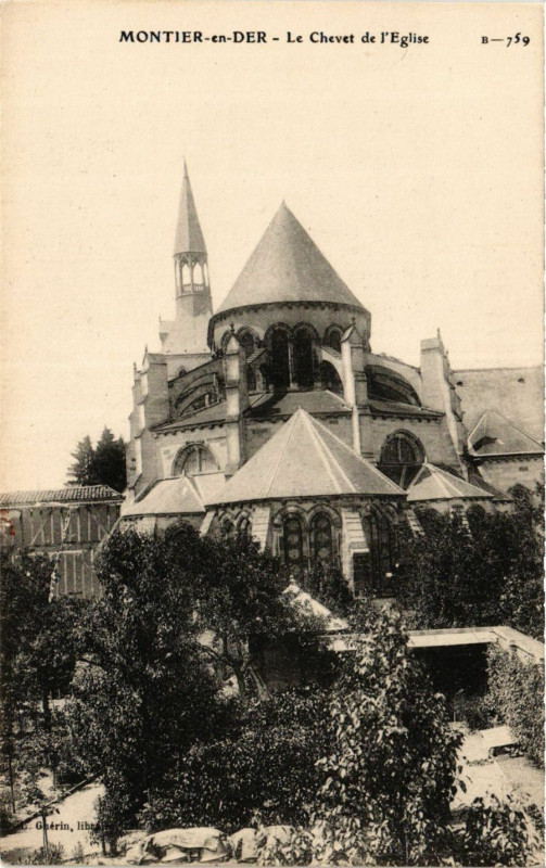 Carte postale ancienne Montier en Der - Le chevet de l'Eglise