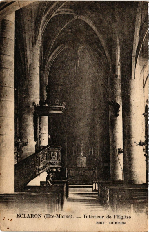 Carte postale ancienne Eclaron - Interieur de l'Eglise