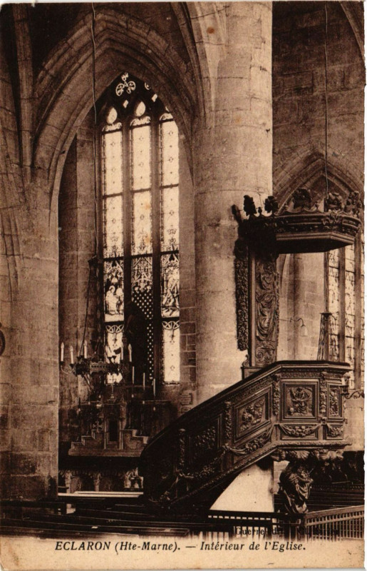 Carte postale ancienne Eclaron - Interieur de l'Eglise