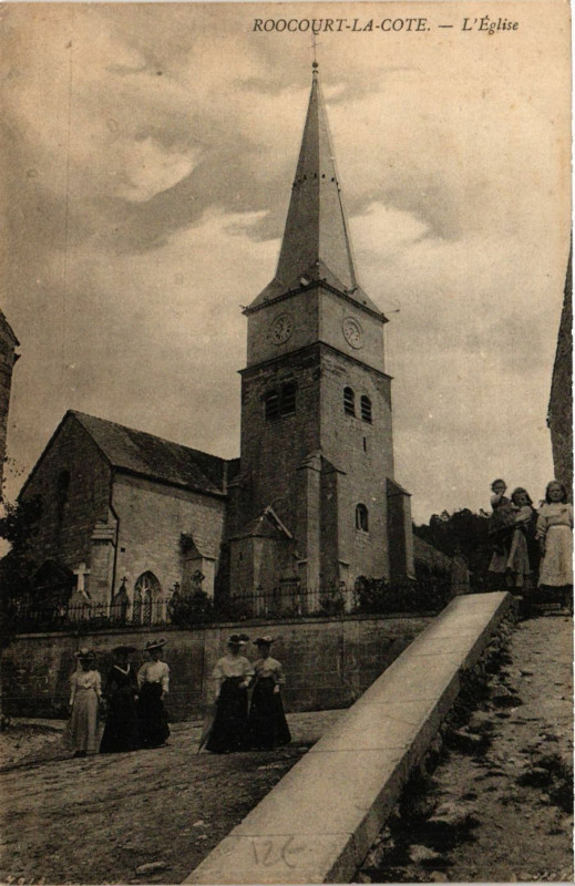 Carte postale ancienne Roocourt la Cote - L'Eglise