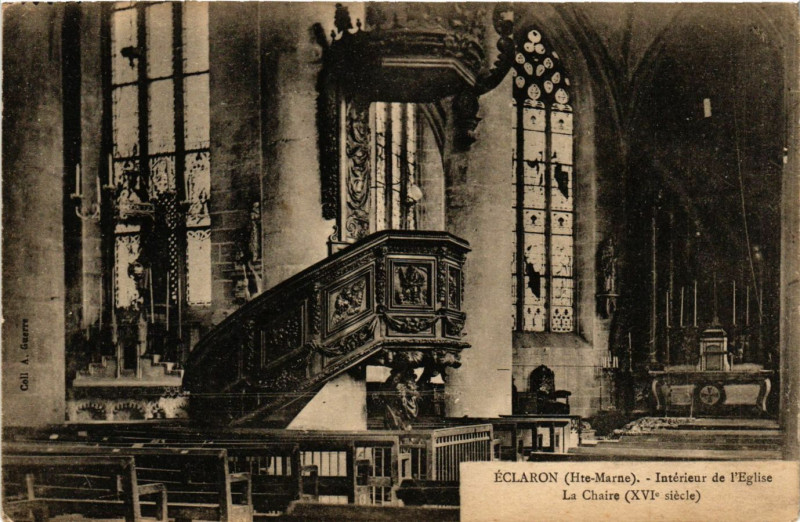 Carte postale ancienne Eclaron - Interieur de l'Eglise