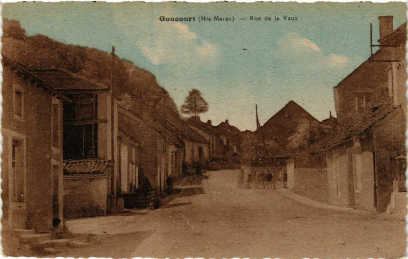 Carte postale ancienne Goncourt - Rue de la Vaux