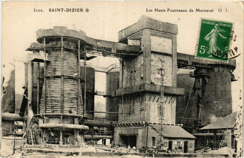Carte postale ancienne Saint-Dizier - Les Hauts Fourneaux de Marnaval à Saint-Dizier