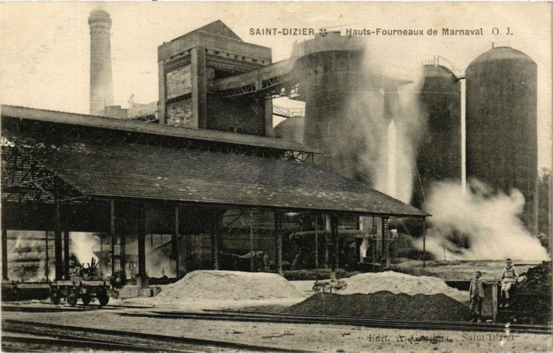 Carte postale ancienne Saint-Dizier - Hauts Fourneaux de Marnaval à Saint-Dizier