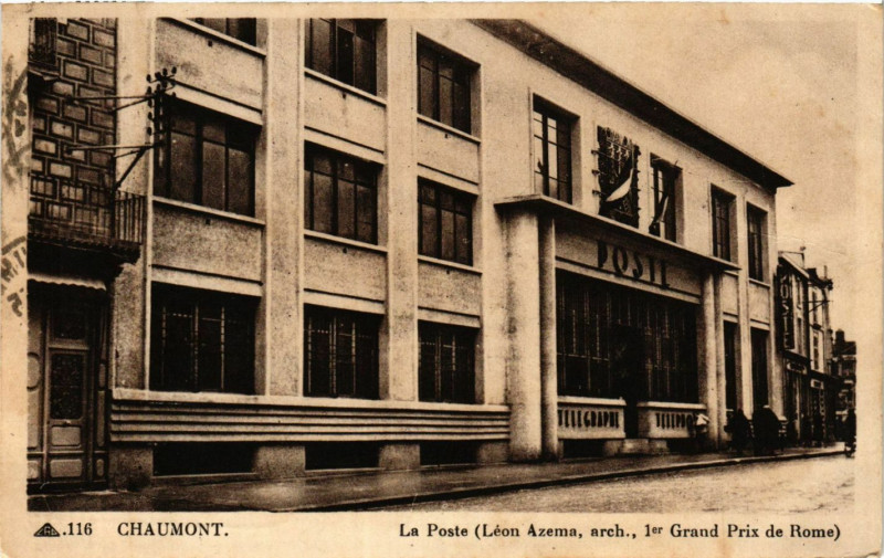 Carte postale ancienne Chaumont - La Poste à Chaumont