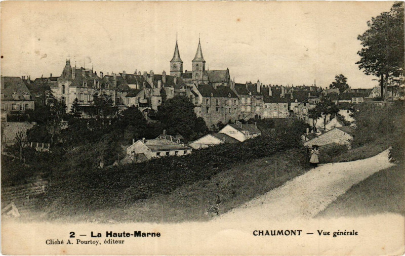 Carte postale ancienne Chaumont - Vue generale à Chaumont