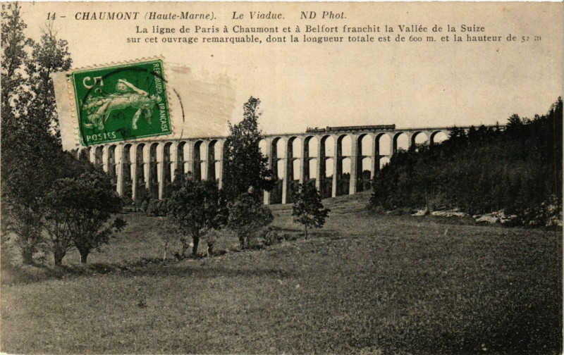 Carte postale ancienne Chaumont - Le Viaduc à Chaumont